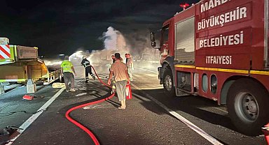 Mardin'de seyir halindeki tır alev aldı