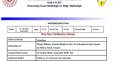 Meteorolojiden 'zirai don' uyarısı