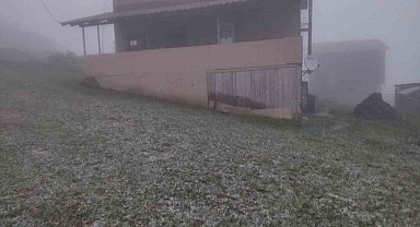 Mevsimin ilk karı yağdı: Bin 725 rakımlı yayla kısmen beyaza büründü