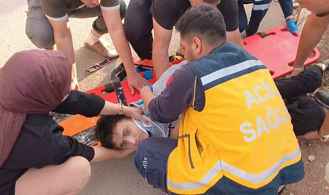 Motosikletin takla atma anları kameraya yansıdı