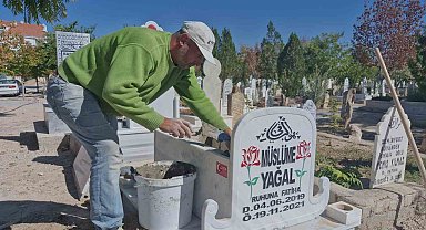 Müslüme'nin mezar taşları yenilendi