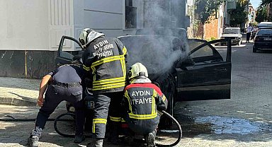 Nazilli'de otomobil yangını