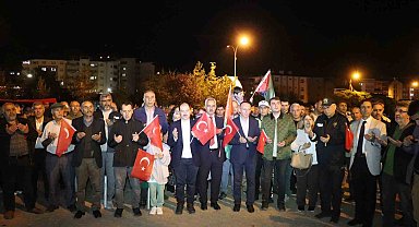 Oltu'da Filistin'e destek yürüyüşü düzenlendi