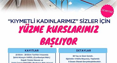 Onikişubat Belediyesi'nden kadınlara yönelik ücretsiz yüzme kursu