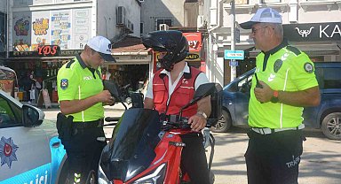 Ordu'da motosiklet ve otomobil sürücülerine eş zamanlı denetim