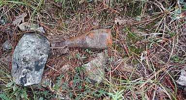 Ormanda küflenmiş ve patlamamış halde havan topu mermisi bulundu
