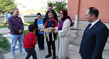 Özel eğitim okuluna can dost yavru köpek