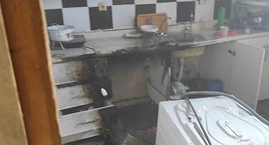 Reyhanlı'da evin mutfağında yangın çıktı