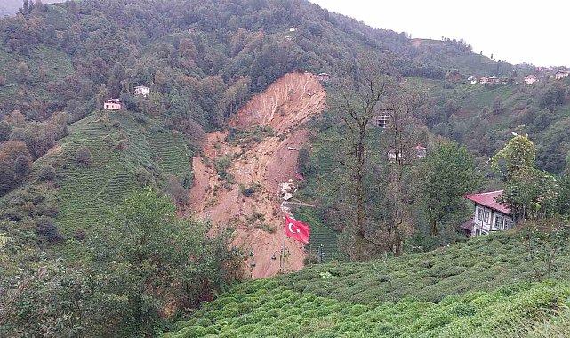 Rize'de heyelan