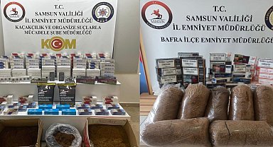 Samsun'da kaçak tütün mamulleri ele geçirildi