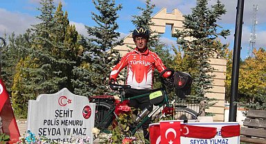 Şehit polis Şeyda Yılmaz anısına bin kilometre pedal çevirdi