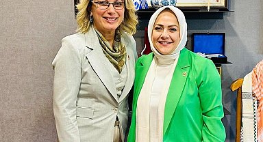 Sema Silkin Ün ile Genel Başkan Asu Kaya kadına şiddet konusunda bir araya geldi