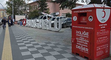 Sungurlu'da ihtiyaç sahipleri için 30 adet kıyafet kumbarası yerleştirildi