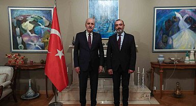 TBMM Başkanı Kurtulmuş, Dünya Ticaret Örgütü nezdinde Türkiye Daimi Temsilcisi Büyükelçi Acarsoy ile bir araya geldi