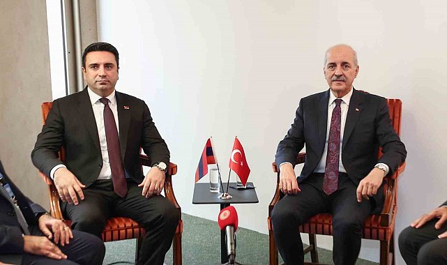 TBMM Başkanı Kurtulmuş, Ermenistan Meclis Başkanı Simonyan ile bir araya geldi