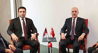 TBMM Başkanı Kurtulmuş, Ermenistan Meclis Başkanı Simonyan ile bir araya geldi