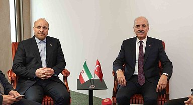 TBMM Başkanı Kurtulmuş, İran İslami Şura Meclisi Başkanı Galibaf ile bir araya geldi