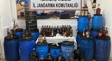 Tekirdağ'da 700 litre sahte içki ele geçirildi