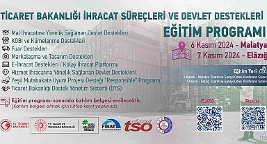 Ticaret Bakanlığı ihracat süreçleri ve devlet destekleri eğitim programı başlıyor