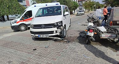 Transitle çarpışan motosikletin sürücüsü ağır yaralandı