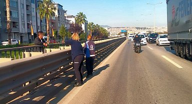 Viyadükteki intihar girişimini zabıta önledi