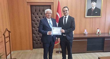 Yangın söndürmede başarılı olan kurum yetkililerine teşekkür belgesi