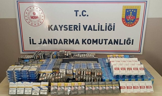 Yol kontrolü yapılan kamyonda 640 paket kaçak sigara bulundu