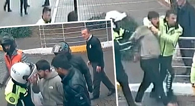 Denetimden kaçtı, polis memurunun burnunu kırdı! O anlar kameraya böyle yansıdı