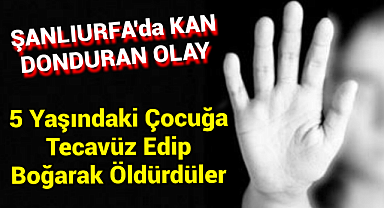 Şanlıurfa'da kan donduran olay! 5 yaşındaki çocuğa tecavüz edip boğarak öldürdüler