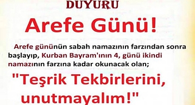 Teşrik Tekbirlerini unutmayalım