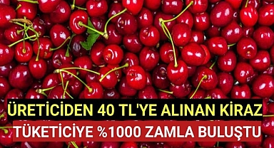 Üreticiden 40 TL'ye Alınan Kiraz, Tüketiciye %1000 Zamla Ulaştı