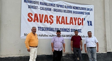 Karamanlı Muhtarlardan Başkan Kalaycı’ya Teşekkür Pankartları