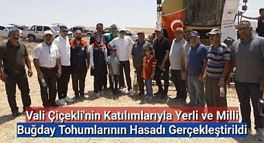 Vali Çiçekli'nin Katılımlarıyla Yerli ve Milli Buğday Tohumlarının Hasadı Gerçekleştirildi
