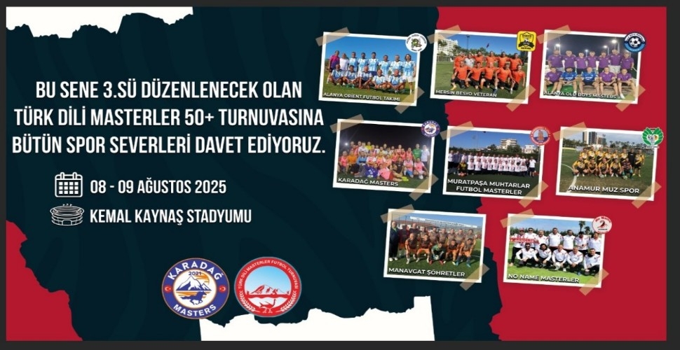 Karaman'da geleneksel hale gelen 3. Türk Dili Masterler50 turnuvası 8-9 Ağustos tarihlerinde yapılacak
