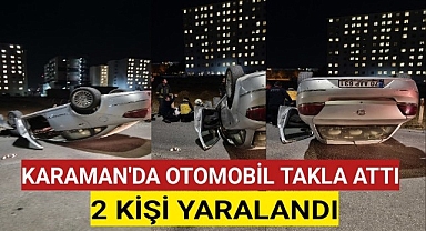 Karaman'da Kontrolden Çıkan Otomobil Takla Attı: 2 Yaralı