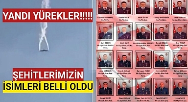 Şehitlerimizin İsimleri Açıklandı
