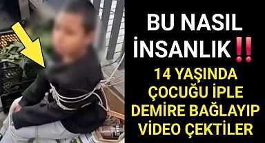 Eşofman çalan çocuğu kollarından ve bacaklarından bağladılar