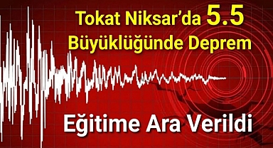Tokat Niksar'da 5.5 Büyüklüğünde Deprem: Eğitime Ara Verildi