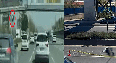 Afiş asarken üst geçitten düştü, otomobilin altında kalarak öldü!