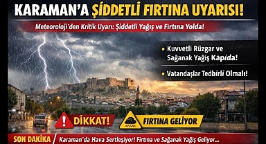 Karaman'a Şiddetli Fırtına Uyarısı!