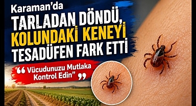 Karaman'daTarladan Döndü, Kolundaki Keneyi Tesadüfen Fark Etti