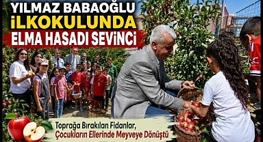 Yılmaz Babaoğlu İlkokulunda Elma Hasadı Sevinci