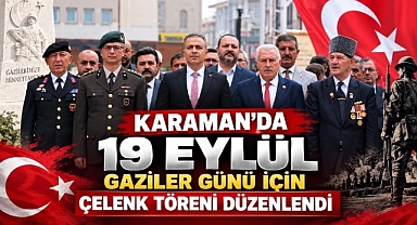 Karaman'da 19 Eylül Gaziler Günü İçin Çelenk Töreni Düzenlendi