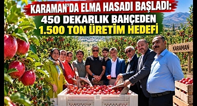 Karaman'da Elma Hasadı Başladı: 450 Dekarlık Bahçeden 1.500 Ton Üretim Hedefi