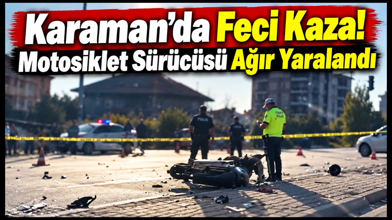 Karaman'da Feci Kaza! Motosiklet Sürücüsü Ağır Yaralandı