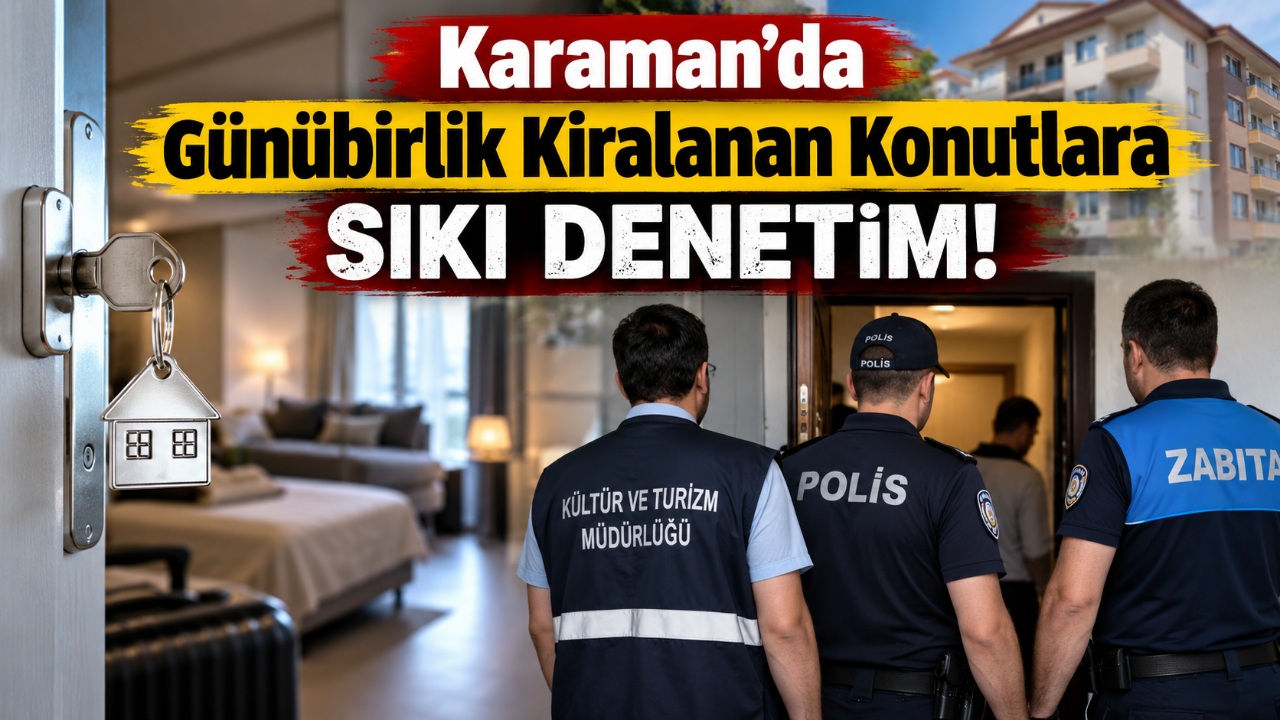 Karaman'da Günübirlik Kiralanan Konutlara Sıkı Denetim!