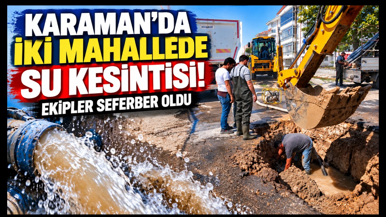 Karaman'da İki Mahallede Su Kesintisi! Belediye Ekipler Sahada