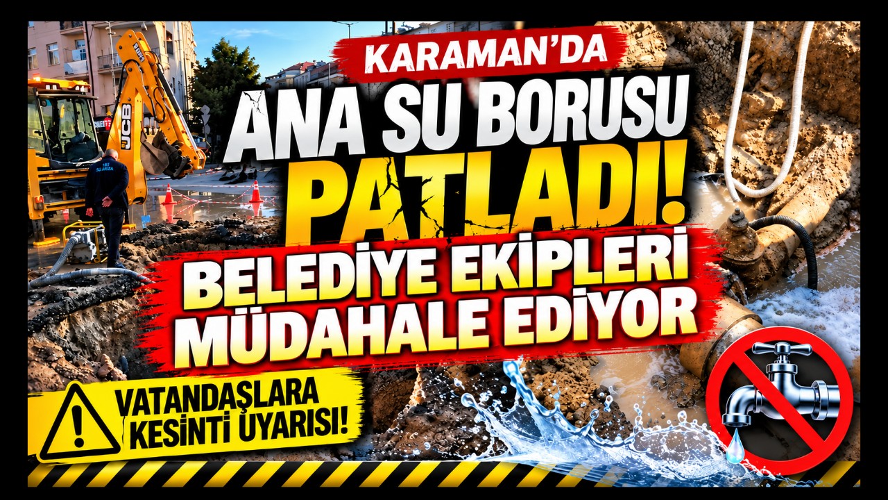 Karaman'da Su Kesintisi Alarmı! Büyük Arıza Nedeniyle Sular Kesilecek